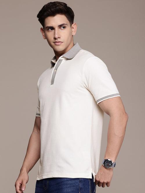 White Polo Collar T-shirt