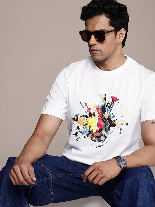 White Graphic Printed T-shirt