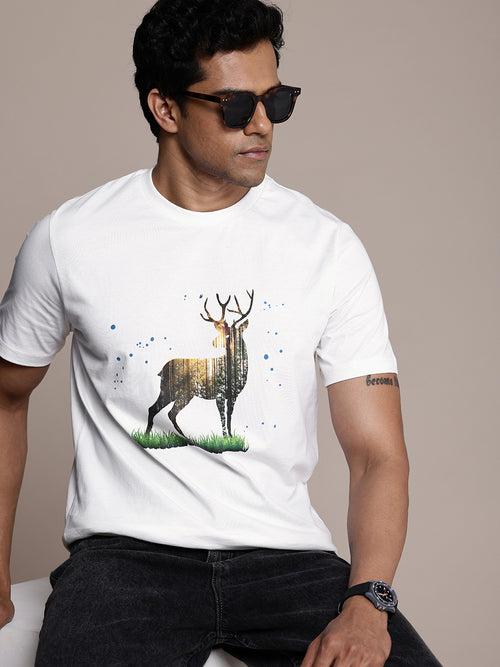 White Graphic Printed T-shirt