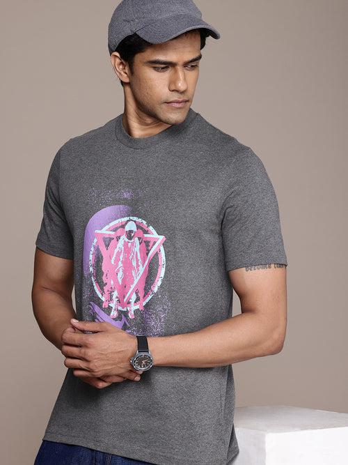 Grey Graphic Printed T-shirt