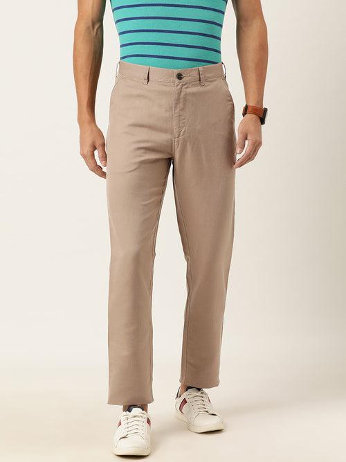 Beige Regular Fit Trouser