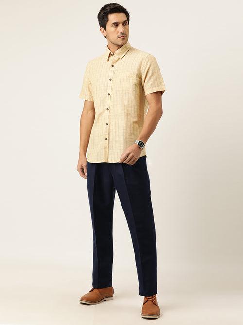 Navy Blue Regular Fit Trouser