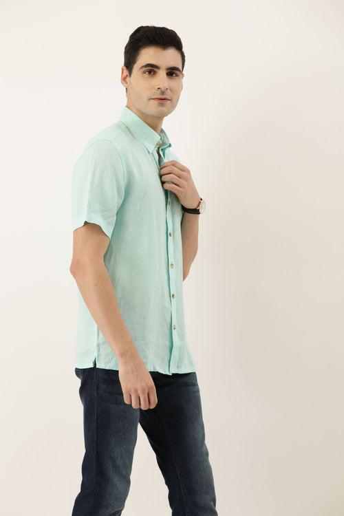 Aquarious Half Sleeve Linen Shirt
