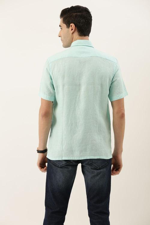 Aquarious Half Sleeve Linen Shirt