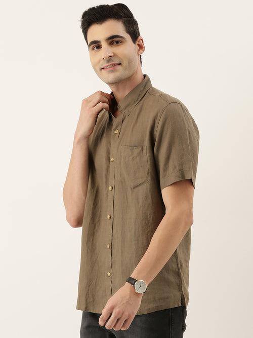 Oregano Half Sleeves Linen Shirt