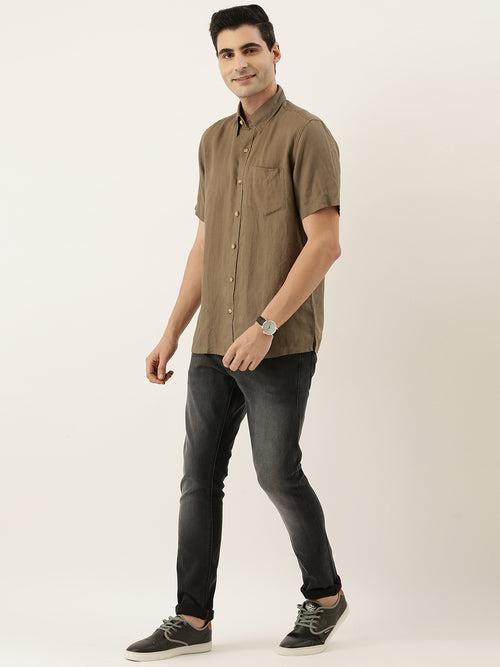 Oregano Half Sleeves Linen Shirt