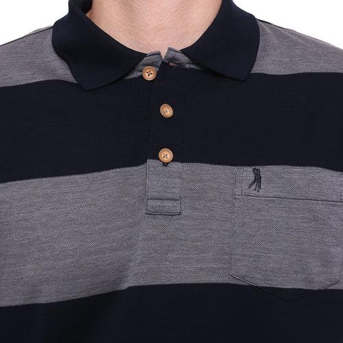 Navy & Grey Rugby Stripe T Shirt