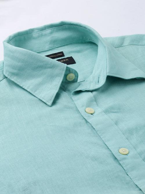 Lucite Solid Half Sleeves Linen Shirt