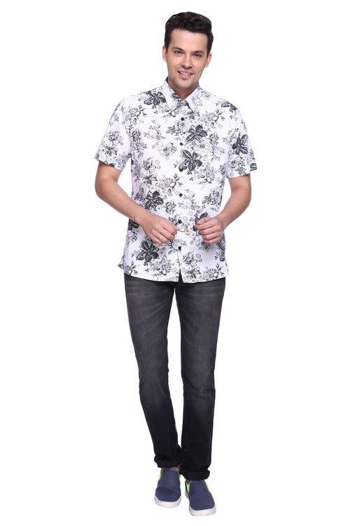 White Flower AmTen Half Sleeve Shirt