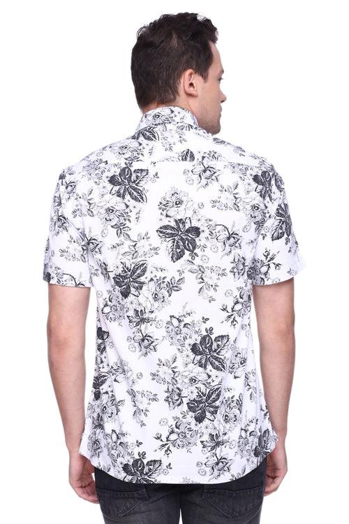 White Flower AmTen Half Sleeve Shirt