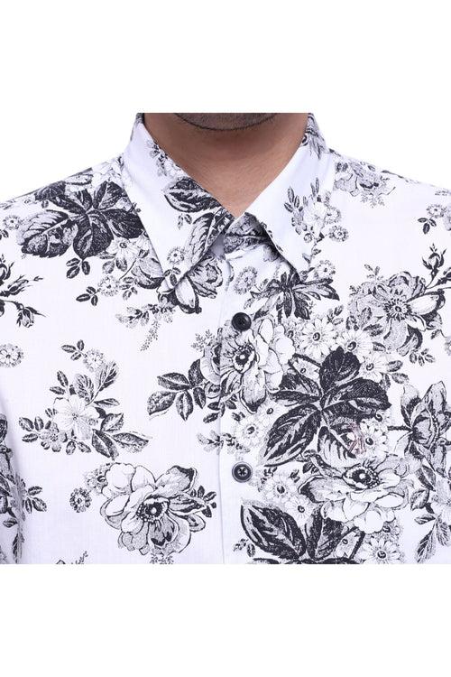 White Flower AmTen Half Sleeve Shirt