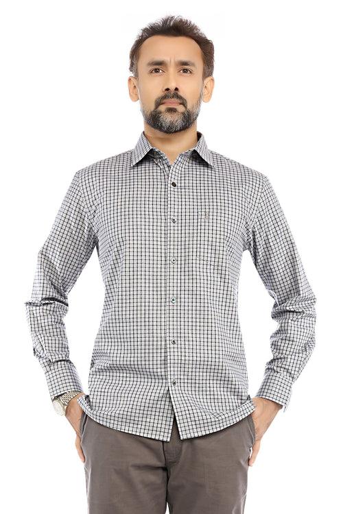 Grey Checks Full Sleeve Shirt
