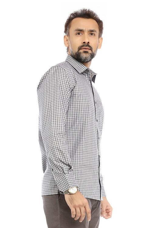 Grey Checks Full Sleeve Shirt