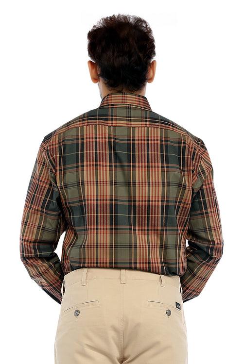 Green Checked Full Sleeve Shirt