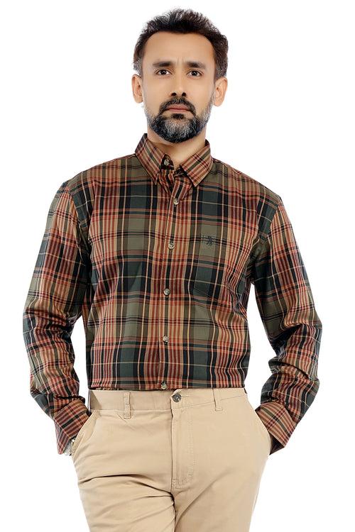 Green Checked Full Sleeve Shirt