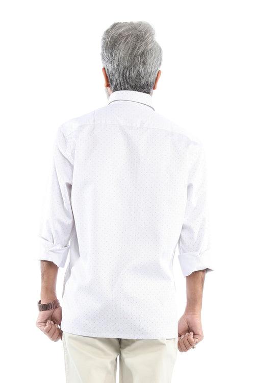 White Printed Full Sleeve Shirt