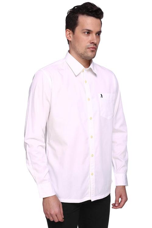 White Essential Twill Cotton Full Sleeve Shirt