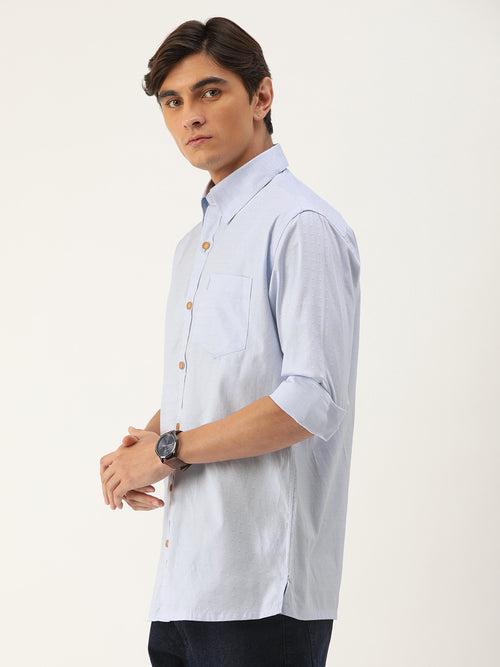 Light Blue Grey Full Sleeve Shirt