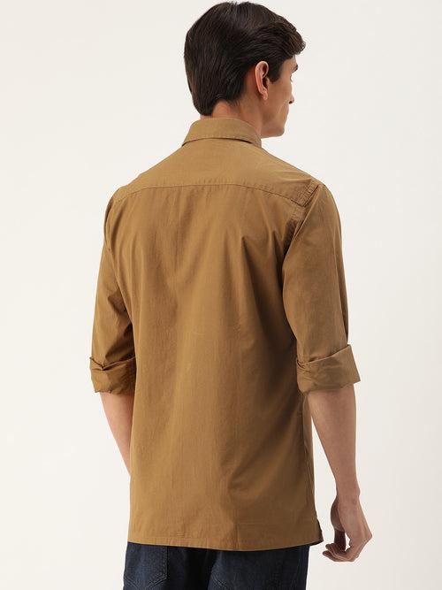 Mustard Yellow Solid Full Sleeve Shirt