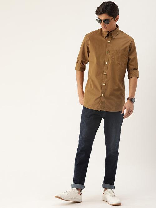 Mustard Yellow Solid Full Sleeve Shirt