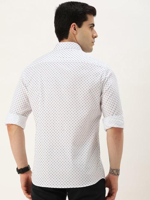 White Printed  Full Sleeve Shirt