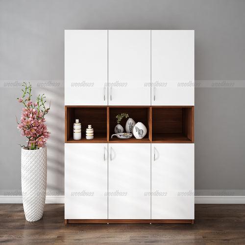 Harmony Crockery Unit - Walnut & Frosty White