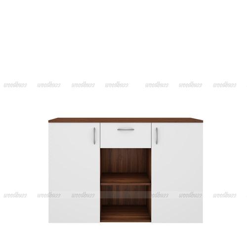 Kyrss Crockery Unit- Walnut & Frosty White