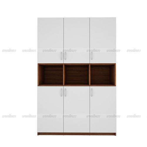 Harmony Crockery Unit - Walnut & Frosty White