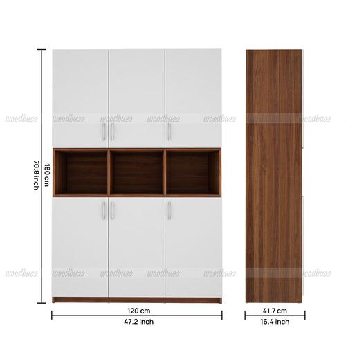 Harmony Crockery Unit - Walnut & Frosty White