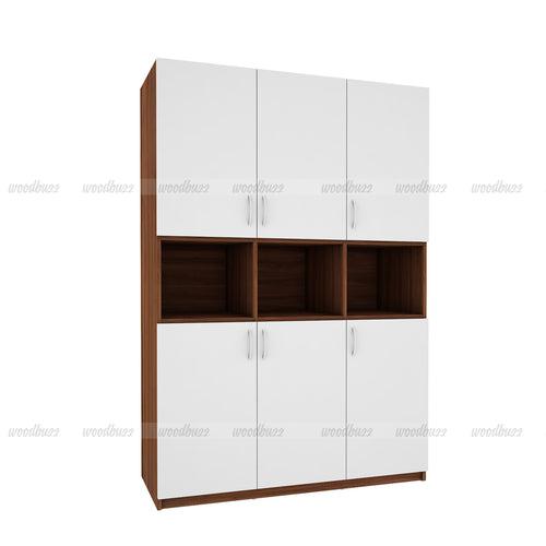 Harmony Crockery Unit - Walnut & Frosty White