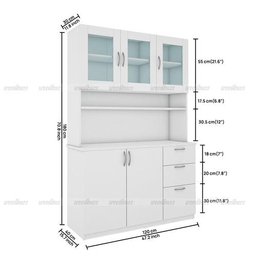 Modish Crockery Unit - 3Door - White