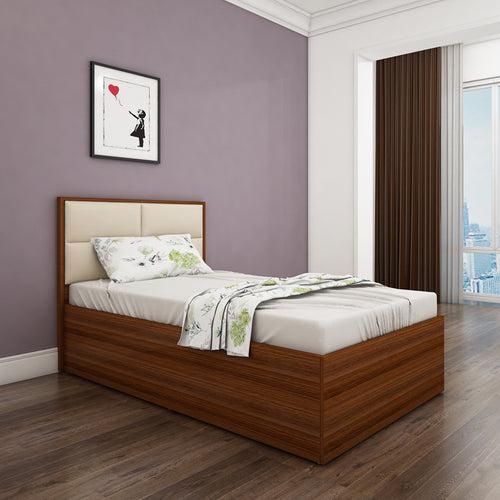 Titan Upholstered Single Bed - Walnut