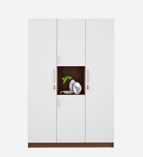 Castle 4 Door Wardrobe, Walnut & Frosty White