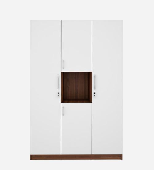 Castle 4 Door Wardrobe, Walnut & Frosty White