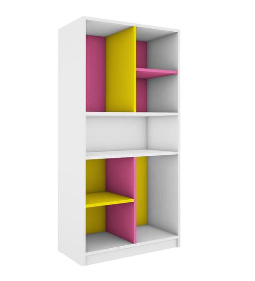 Lapis Bookcase - Frosty White, Pink & Yellow