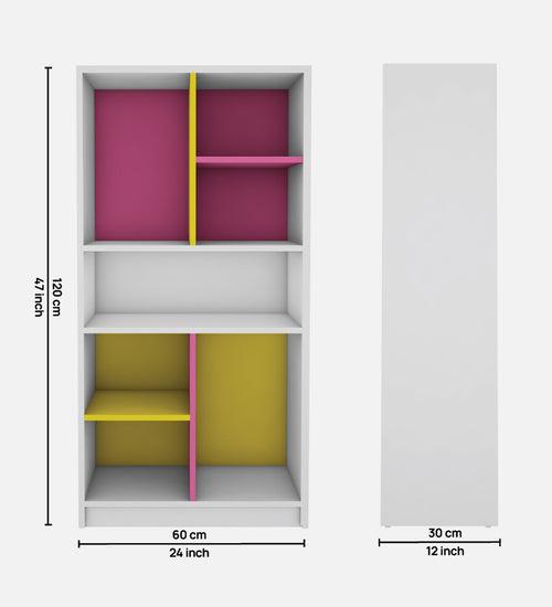 Lapis Bookcase - Frosty White, Pink & Yellow