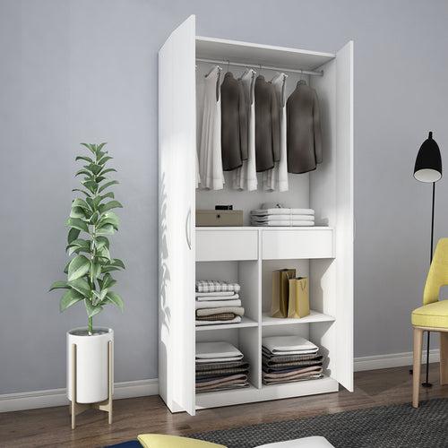 Flora 2 Door Wardrobe - Frosty White