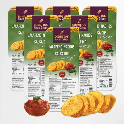 Cornitos Jalapeno Nachos & Salsa Dip Tray 70g x 6 Packs