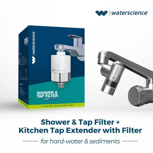 Tap Filter for Hard Water + KTF Kitchen Tap Extender with Sediment and Dust Filter - Mini