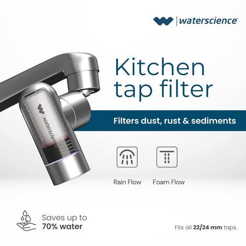 Tap Filter for Hard Water + KTF Kitchen Tap Extender with Sediment and Dust Filter - Mini