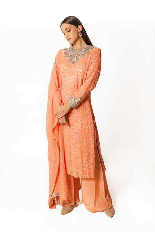 Ayat peach kurta set