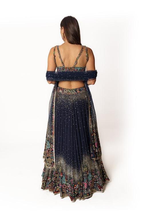 Nadia blue lehenga set