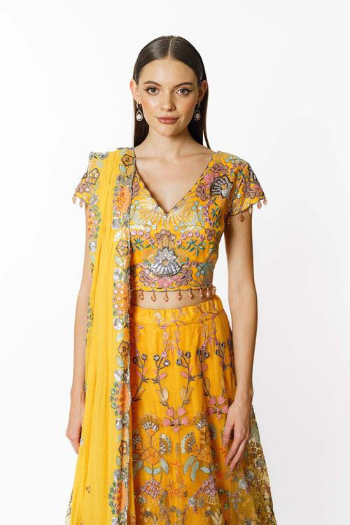 YELLOW NADIA LEHENGA SET