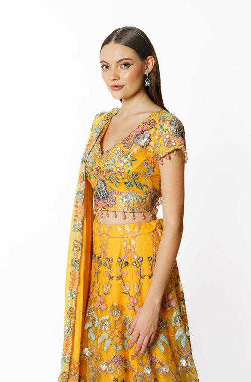 YELLOW NADIA LEHENGA SET