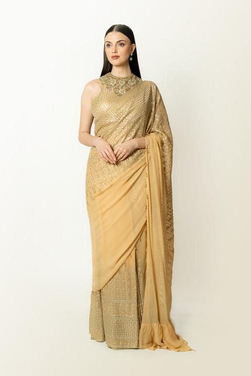 SAIRAA GOLD SARI SET