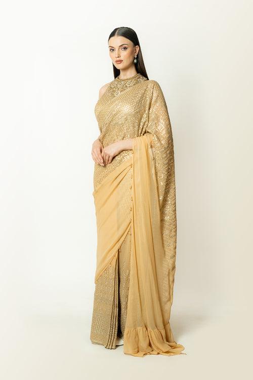 SAIRAA GOLD SARI SET