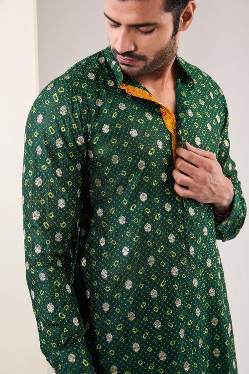 EMERALD GREEN KURTA WITH PANTS