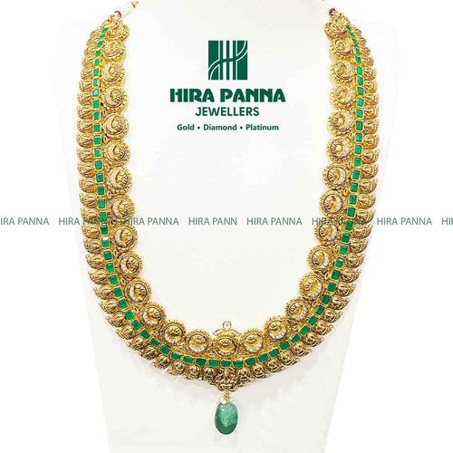 Antique Mango Emerald & Lakshmi Devi Haram