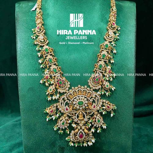 Swarovski 3D Lakshmi Devi Emerald & Ruby Haram