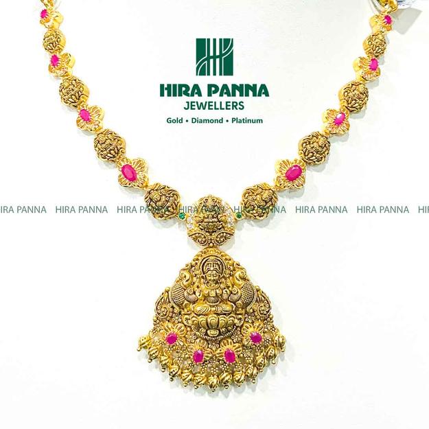 Antique Lakshmi Devi & Ruby Neckwear